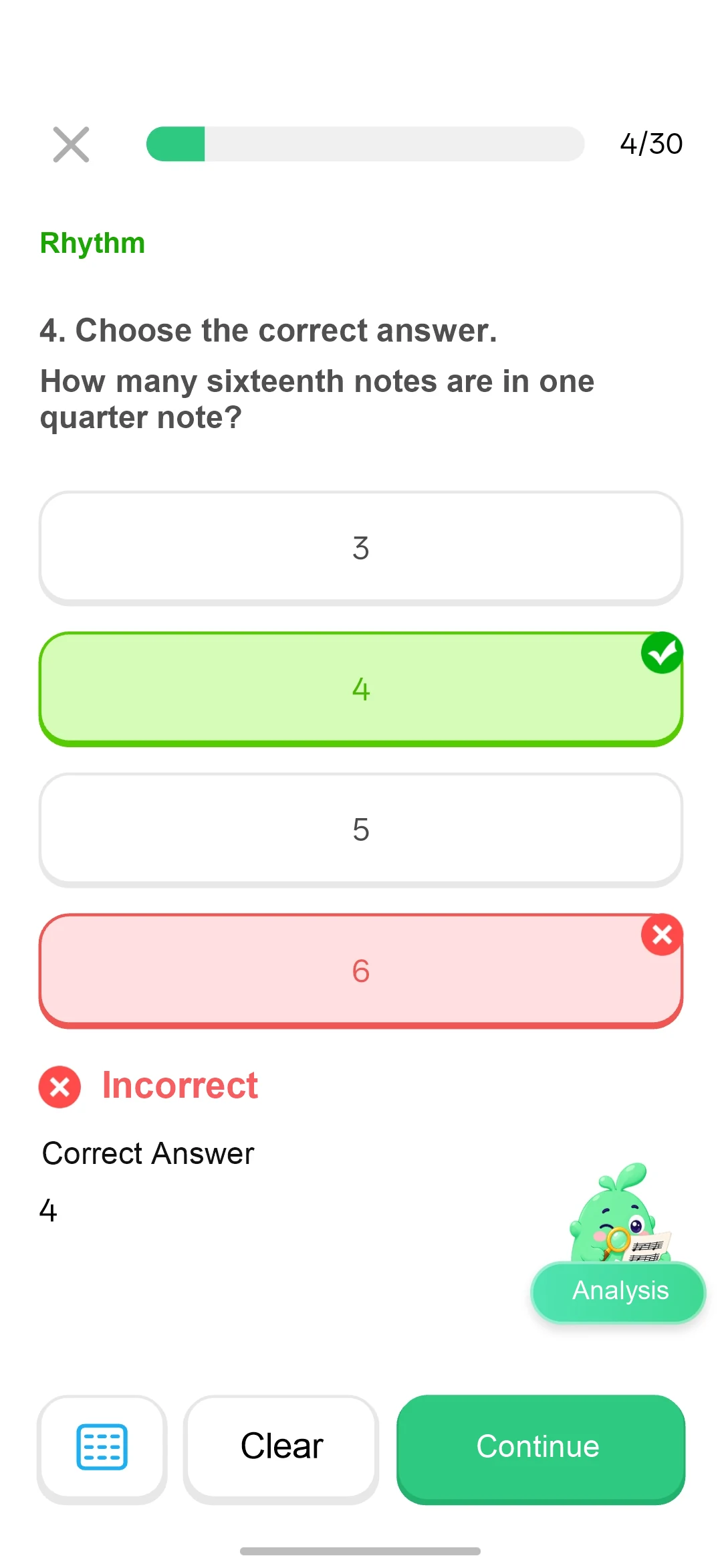 English rhythm question with answer feedback